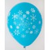 Dark Blue Snow Flakes Printed Balloons